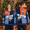 new york mets bold stripes logo orange and blue ugly christmas sweater