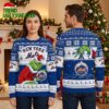 new york mets grinch hugging logo blue ugly christmas sweater