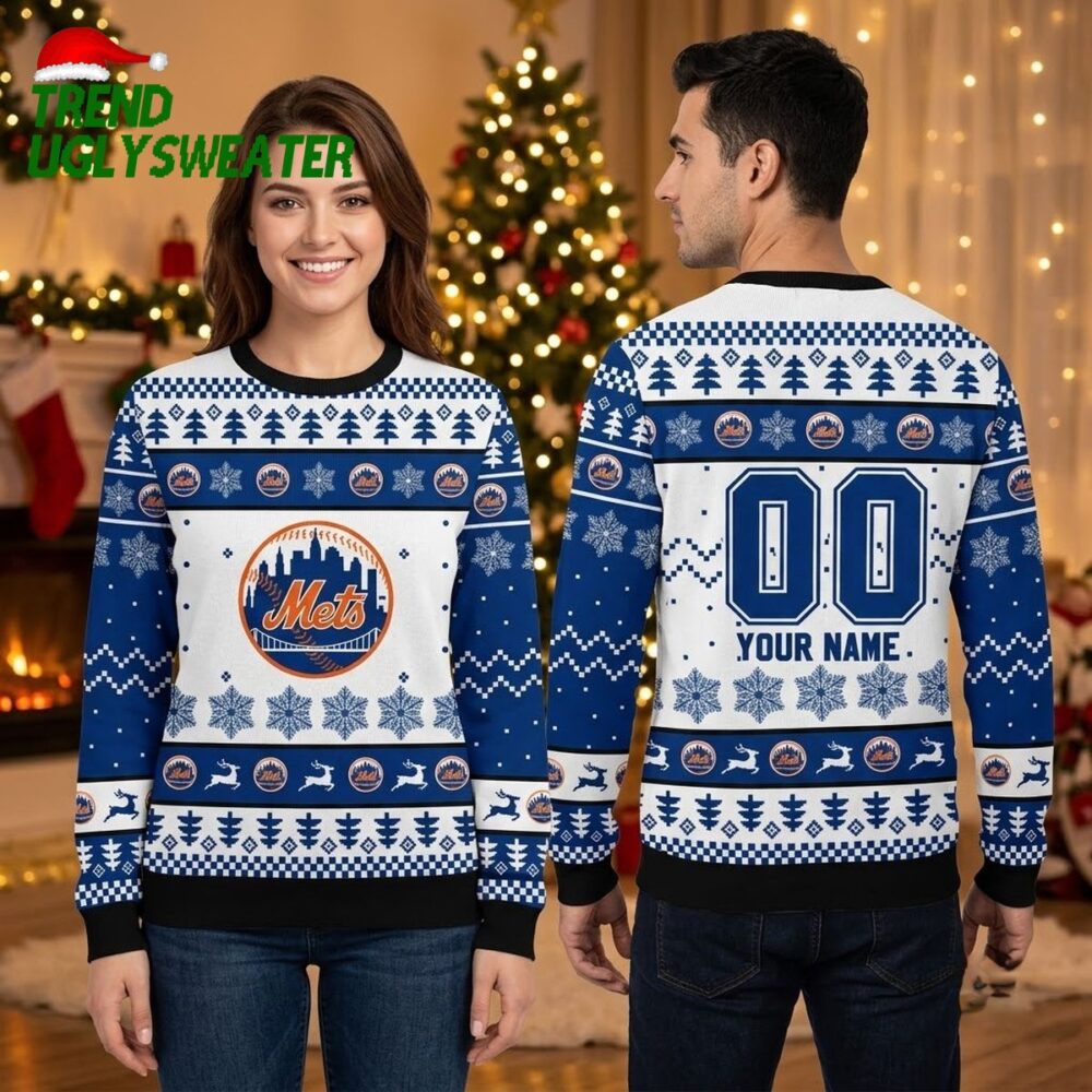 new york mets personalized baseball logo custom name and number blue and white ugly christ