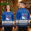 New York Rangers Big Logo Snowflake Ugly Christmas Sweater 1 new york rangers big logo snowflake ugly christmas sweater