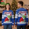 New York Rangers Grinch Holding Hockey Stick Ugly Christmas Sweater 2 new york rangers grinch holding hockey stick ugly christmas sweater