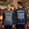 New York Yankees Custom Name And Number Navy Blue Ugly Christmas Sweater 1 new york yankees custom name and number navy blue ugly christmas sweater