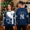 New York Yankees Flaming Baseball Navy Blue Ugly Christmas Sweater 2 new york yankees flaming baseball navy blue ugly christmas sweater