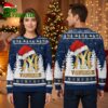 New York Yankees Santa Hat Logo Snowy Navy Blue Ugly Christmas Sweater 1 new york yankees santa hat logo snowy navy blue ugly christmas sweater
