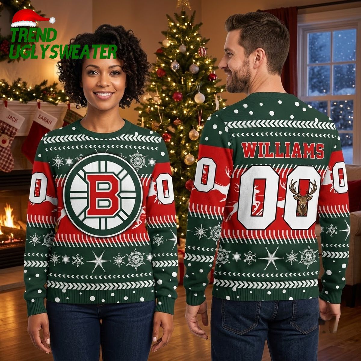 nhl boston bruins personalized name and number 3d sweater for christmas holiday personaliz nhl boston bruins personalized name and number 3d sweater for christmas holiday personaliz