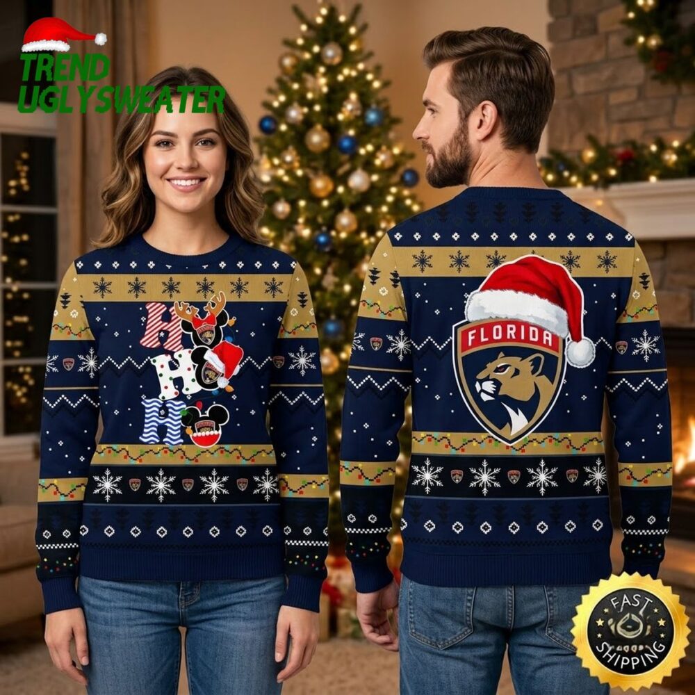 nhl florida panthers ugly sweater hohoho mickey ugly christmas sweater