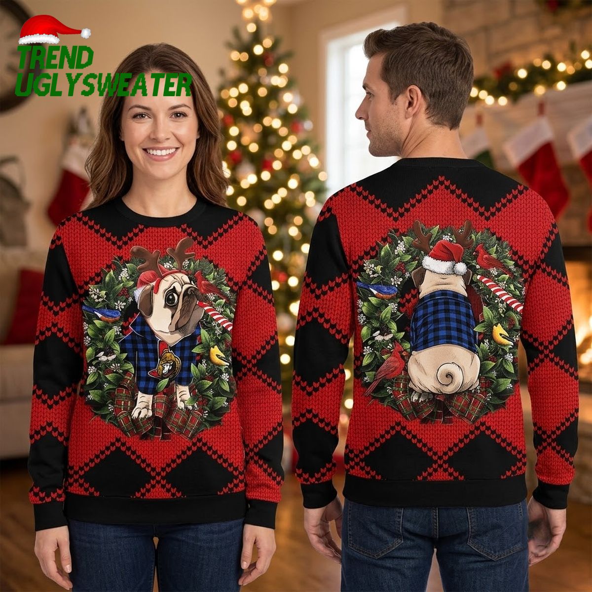 ottawa senators pub dog with antlers and wreath ugly christmas sweater ottawa senators pub dog with antlers and wreath ugly christmas sweater