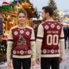 personalized arizona coyotes snowflake logo custom name and number ugly christmas sweater