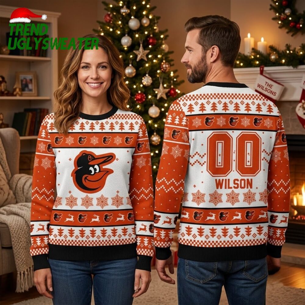 personalized baltimore orioles bird mascot custom name and number red and white ugly chris