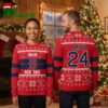 Personalized Boston Red Sox Logo Custom Name And Number Christmas Snowflake Pattern Ugly Christmas Sweater 2 personalized boston red sox logo custom name and number christmas snowflake pattern ugly c