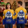 personalized buffalo sabres santa sleigh custom name ugly christmas sweater