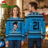 Personalized Carolina Panthers Mickey Santa Football Field Custom Name And Number Ugly Christmas Sweater 2 personalized carolina panthers mickey santa football field custom name and number ugly chr
