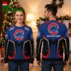 personalized chicago cubs bear logo custom name ugly christmas sweater