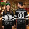 personalized chicago white sox snowflake pattern custom name and number ugly christmas swe
