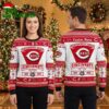 personalized cincinnati reds logo custom name ugly christmas sweater