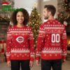 Personalized Cincinnati Reds Snowflake Pattern Custom Name And Number Ugly Christmas Sweater 2 personalized cincinnati reds snowflake pattern custom name and number ugly christmas sweat