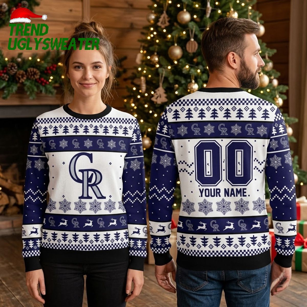 personalized colorado rockies snowflake custom name and number ugly christmas sweater personalized colorado rockies snowflake custom name and number ugly christmas sweater