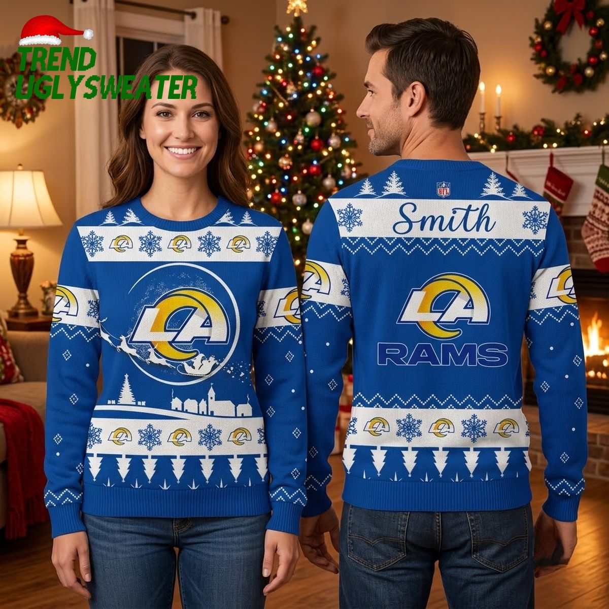 personalized los angeles rams football helmet custom name ugly christmas sweater personalized los angeles rams football helmet custom name ugly christmas sweater
