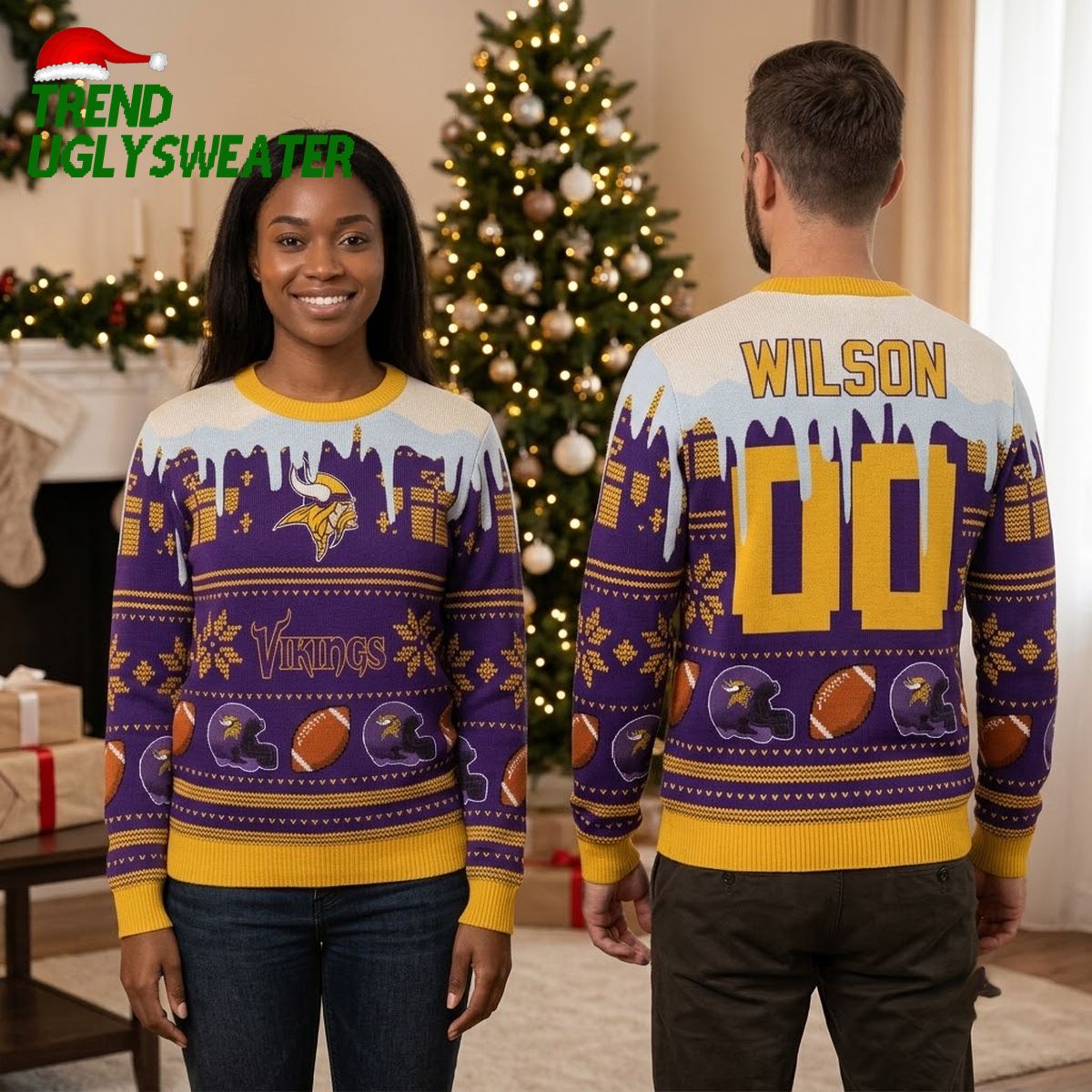 personalized minnesota vikings custom christmas sweater personalized minnesota vikings custom christmas sweater