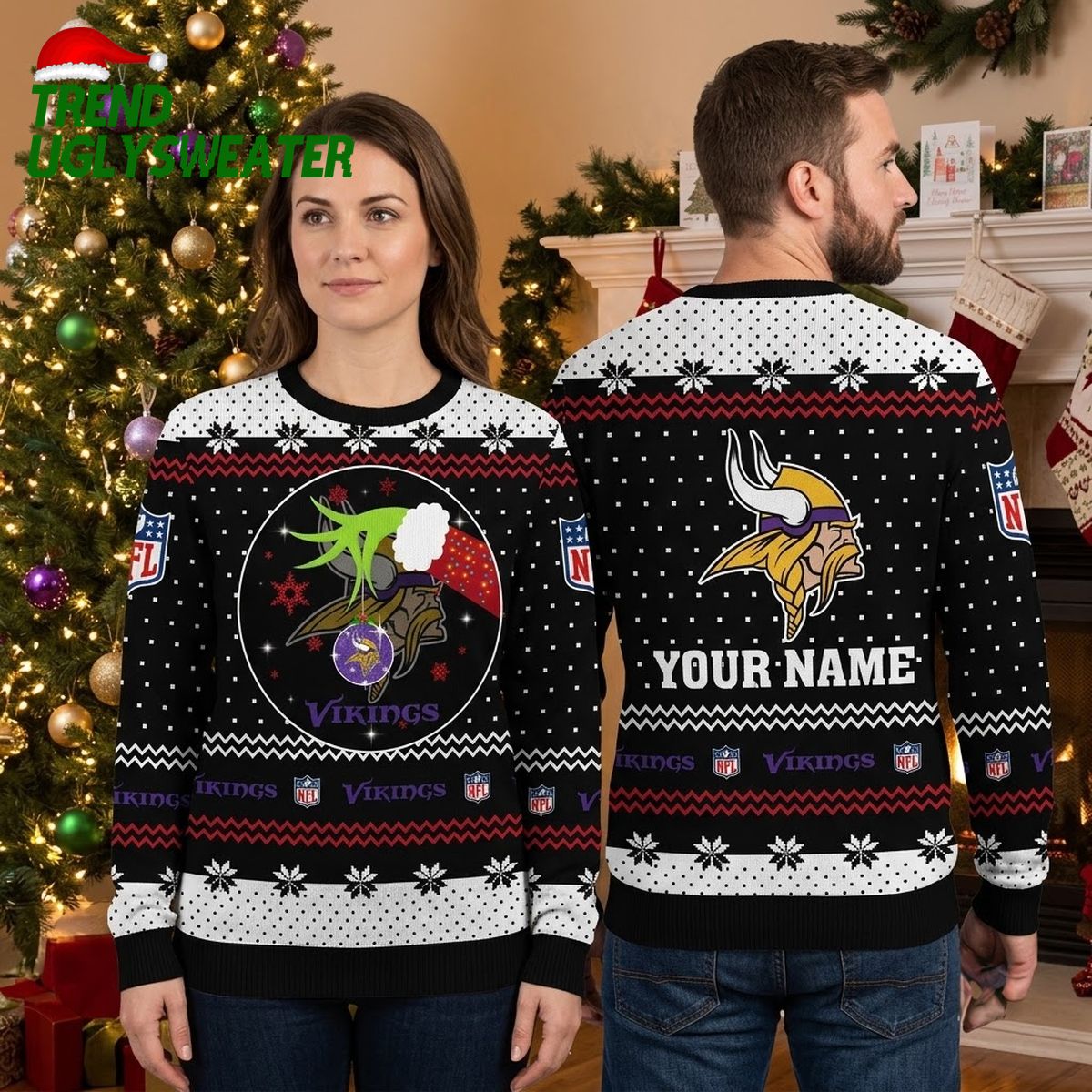 personalized minnesota vikings grinch hands custom name ugly christmas sweater personalized minnesota vikings grinch hands custom name ugly christmas sweater
