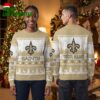 Personalized New Orleans Saints Fleur De Lis Custom Name Beige Ugly Christmas Sweater 2 personalized new orleans saints fleur de lis custom name beige ugly christmas sweater