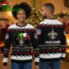 Personalized New Orleans Saints Fleur De Lis Custom Name Fan Gift Ugly Christmas Sweater 1 personalized new orleans saints fleur de lis custom name fan gift ugly christmas sweater