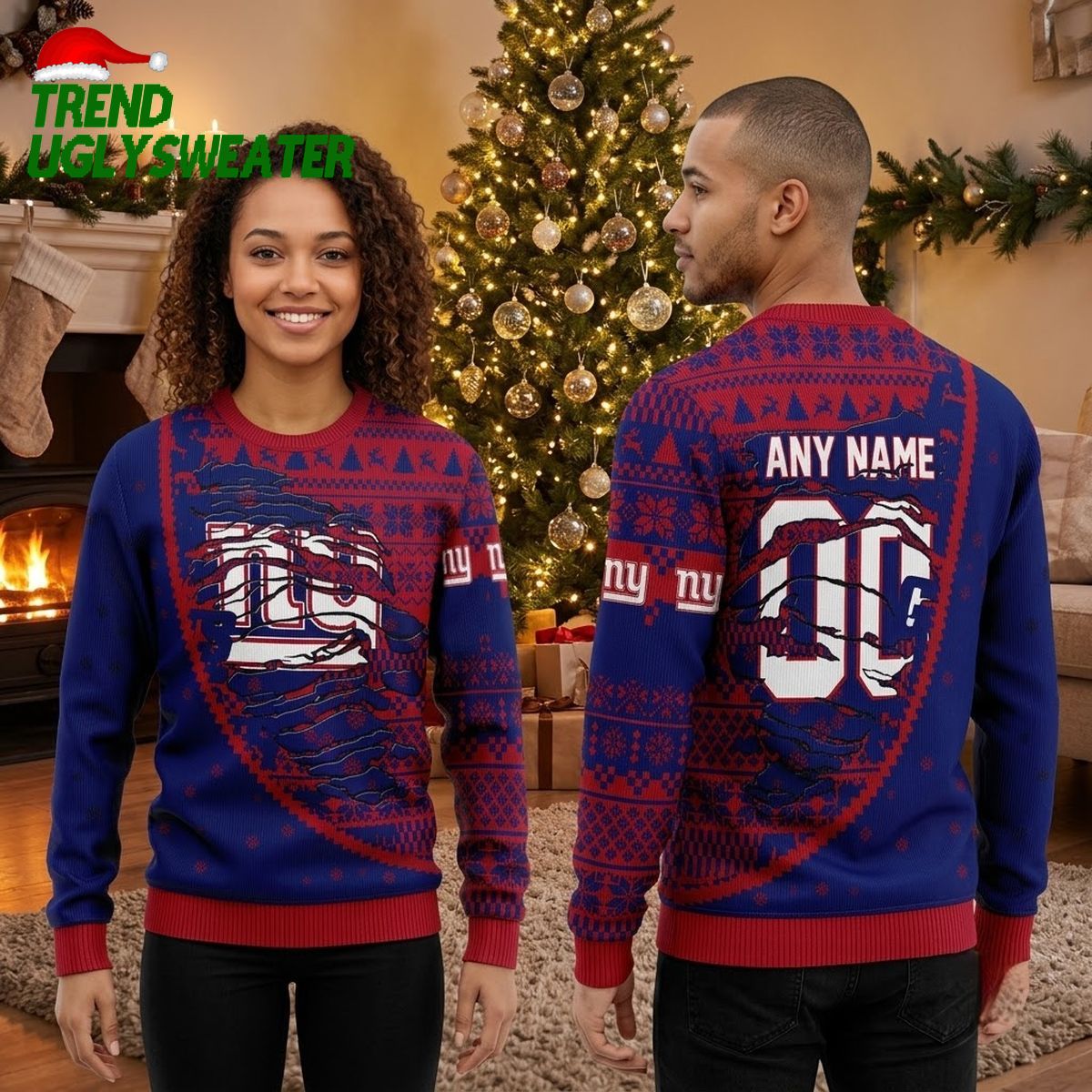 personalized new york giants logo custom name ugly christmas sweater personalized new york giants logo custom name ugly christmas sweater