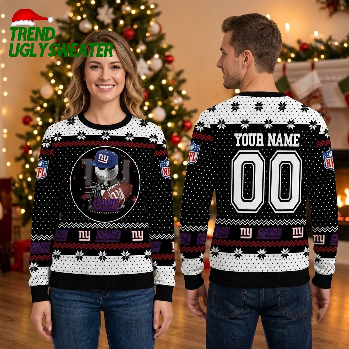 personalized new york giants skull football custom name and number ugly christmas sweater personalized new york giants skull football custom name and number ugly christmas sweater
