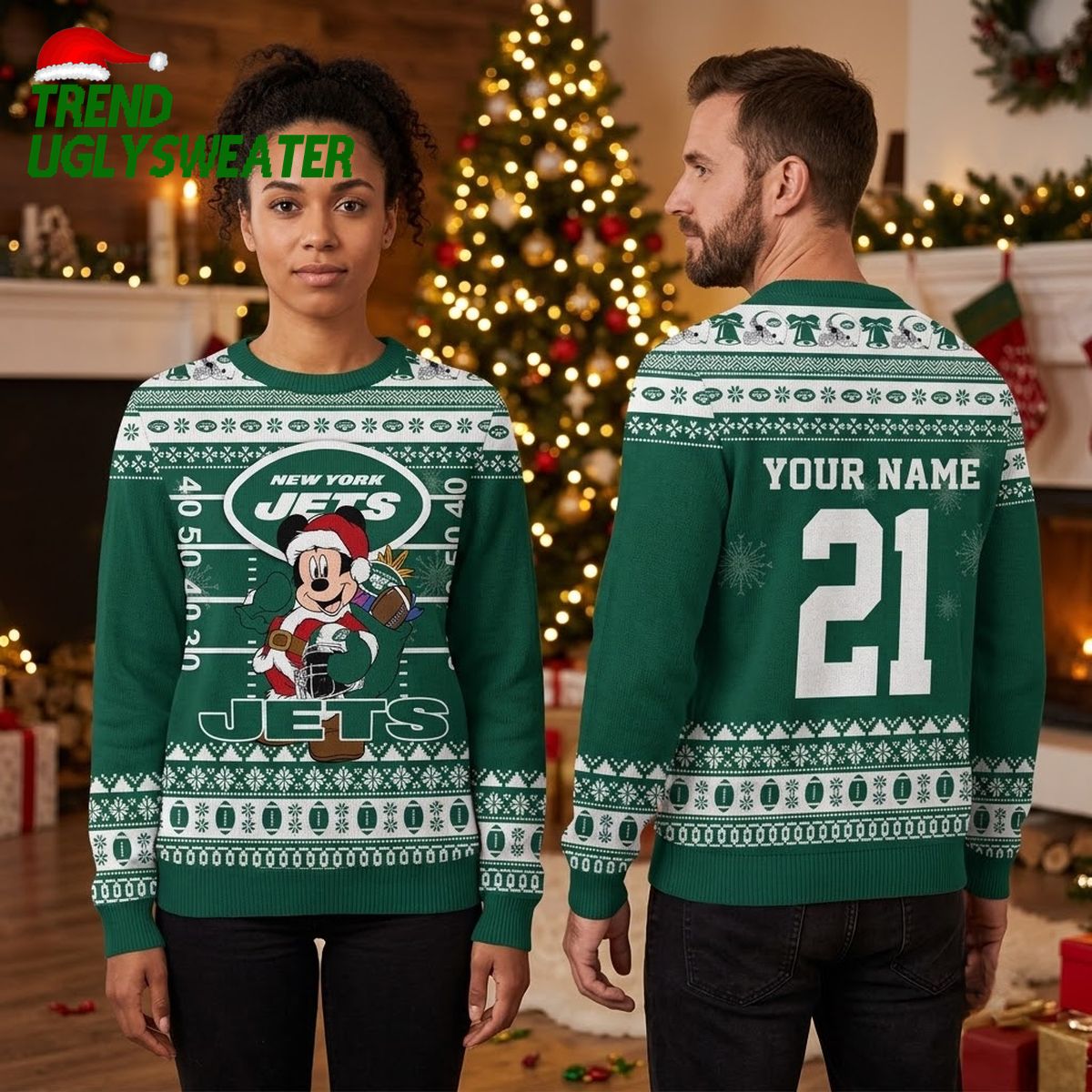 personalized new york jets mickey mouse santa custom name and number ugly christmas sweate personalized new york jets mickey mouse santa custom name and number ugly christmas sweate
