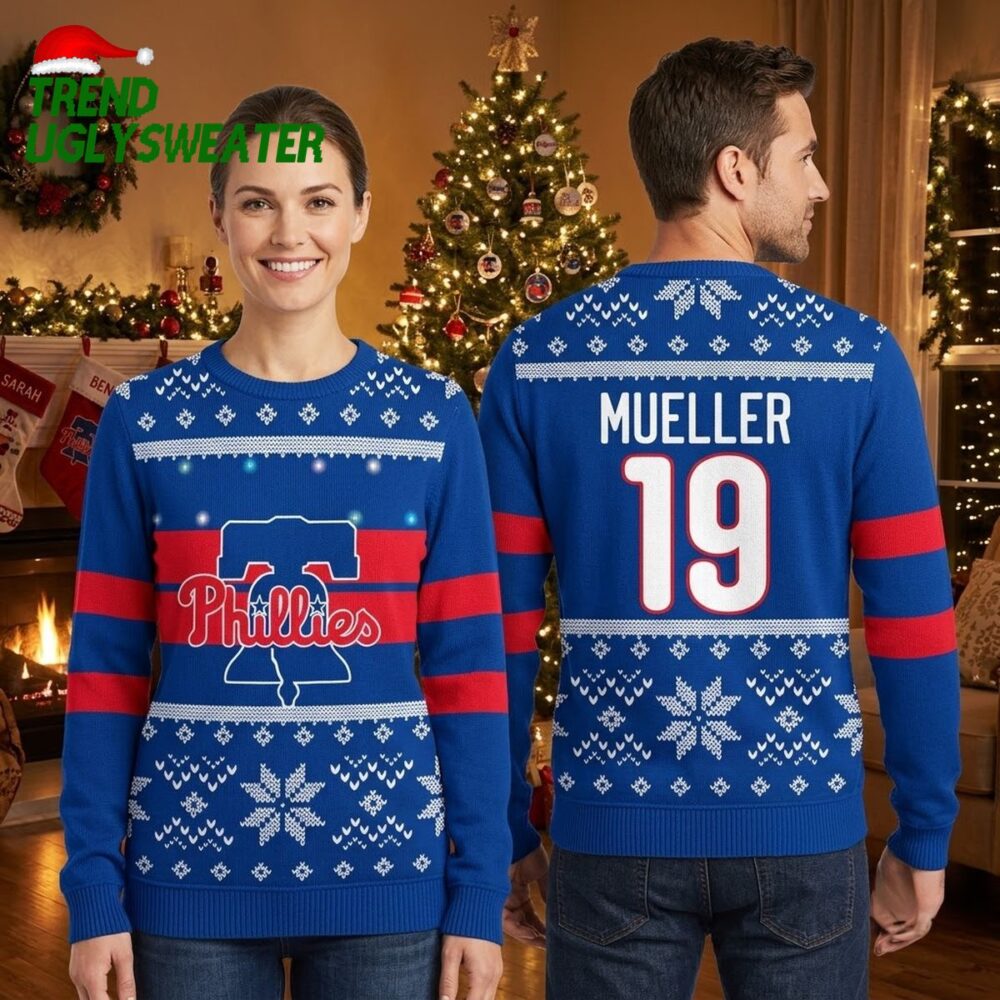 personalized philadelphia phillies snowflake baseball jersey custom name and number ugly c