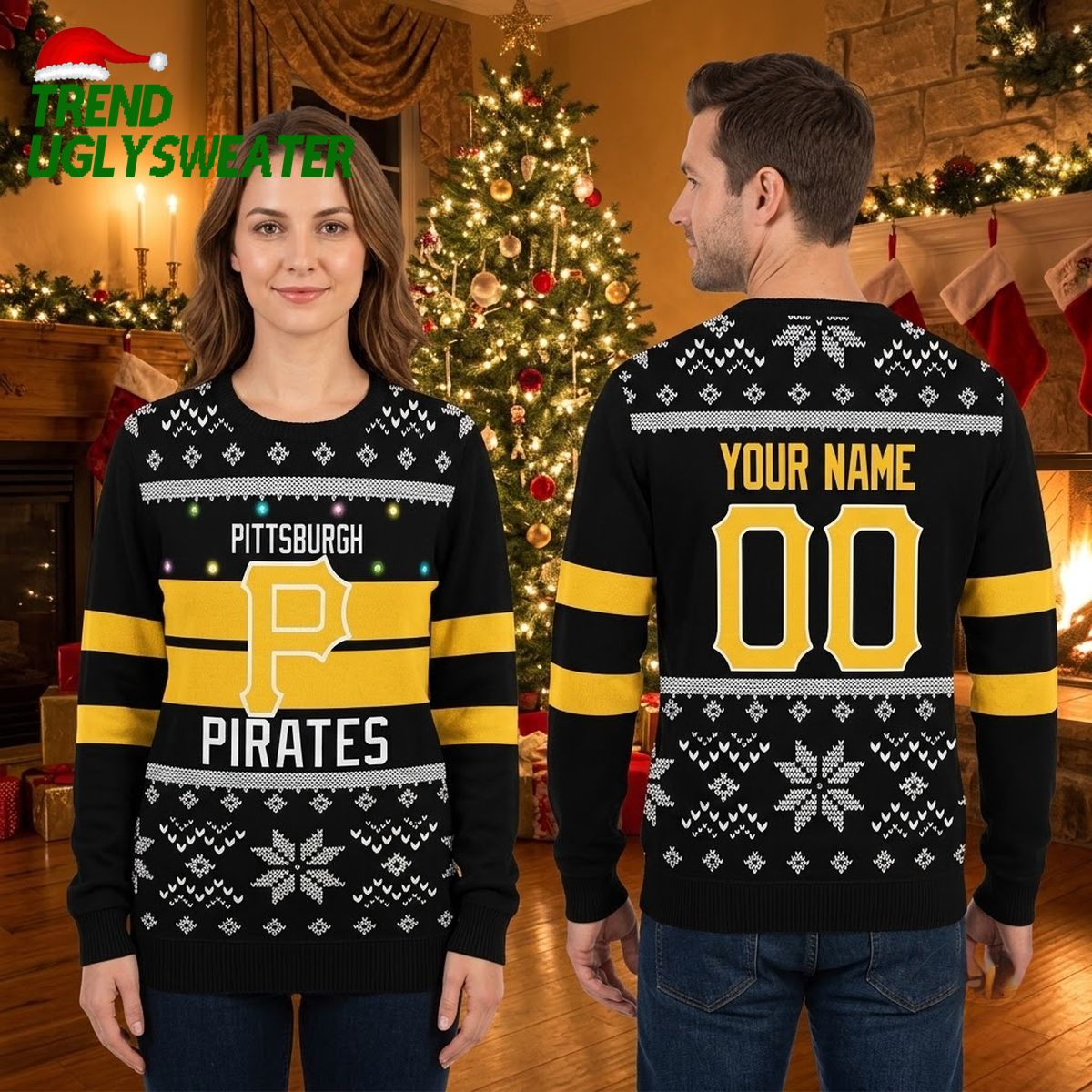 personalized pittsburgh pirates snowflake stripes custom name and number ugly christmas sw personalized pittsburgh pirates snowflake stripes custom name and number ugly christmas sw