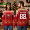 Personalized San Francisco 49ers Logo Custom Name And Number Ugly Christmas Sweater 1 personalized san francisco 49ers logo custom name and number ugly christmas sweater