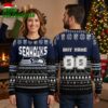 Personalized Seattle Seahawks Football Field Custom Name And Number Ugly Christmas Sweater 1 personalized seattle seahawks football field custom name and number ugly christmas sweater