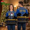 personalized st louis blues mascot santa hat hockey ugly christmas sweater