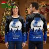 personalized st louis blues santa sleigh snow globe custom name ugly christmas sweater