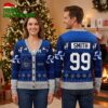 Personalized Toronto Maple Leafs Reindeer Pattern Custom Name And Number Blue Ugly Christmas Sweater 1 personalized toronto maple leafs reindeer pattern custom name and number blue ugly christm