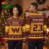 Personalized Washington Commanders Custom Name And Number Ugly Christmas Sweater 1 personalized washington commanders custom name and number ugly christmas sweater