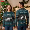 Philadelphia Eagles Custom Name Number Gucci Style Ugly Christmas Sweater 2 philadelphia eagles custom name number gucci style ugly christmas sweater