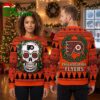 Philadelphia Flyers Floral Sugar Skull Wreath Ugly Christmas Sweater 2 philadelphia flyers floral sugar skull wreath ugly christmas sweater
