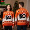 Philadelphia Flyers Logo Santa Hat Snowflake Ugly Christmas Sweater 2 philadelphia flyers logo santa hat snowflake ugly christmas sweater