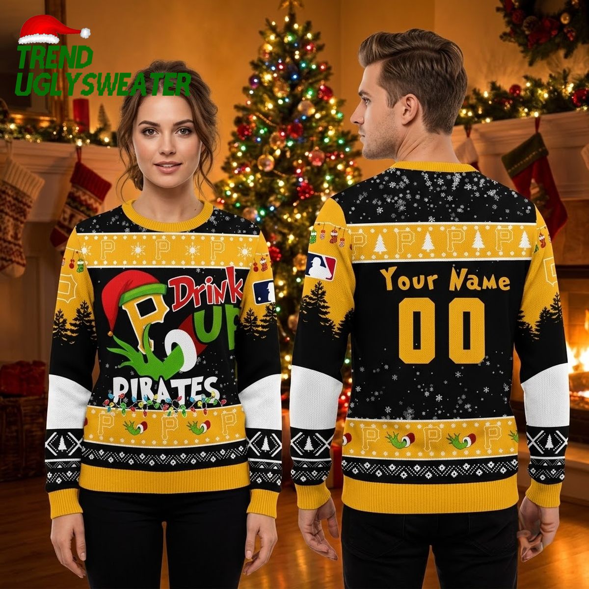 pirates grinch drink up custom name and number ugly christmas sweater pirates grinch drink up custom name and number ugly christmas sweater