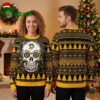 pittsburgh penguins floral sugar skull ugly christmas sweater