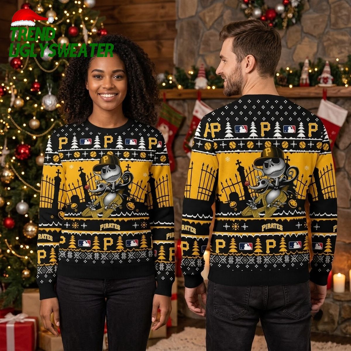 pittsburgh pirates jack skellington halloween ugly christmas sweater pittsburgh pirates jack skellington halloween ugly christmas sweater