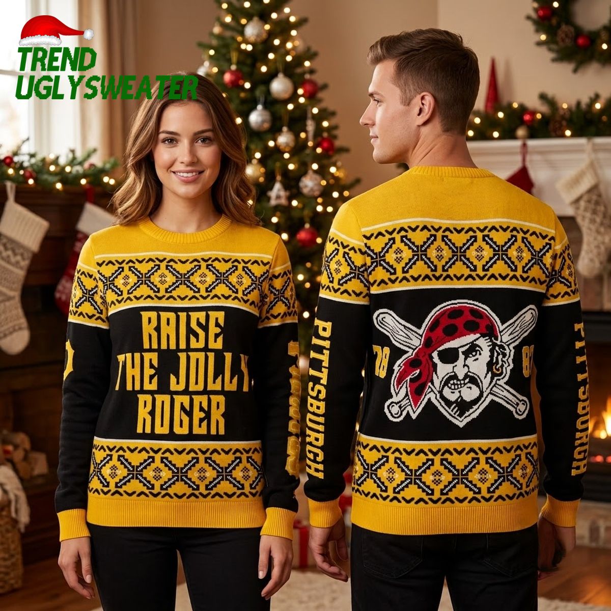 pittsburgh pirates skull raise the jolly roger ugly christmas sweater pittsburgh pirates skull raise the jolly roger ugly christmas sweater