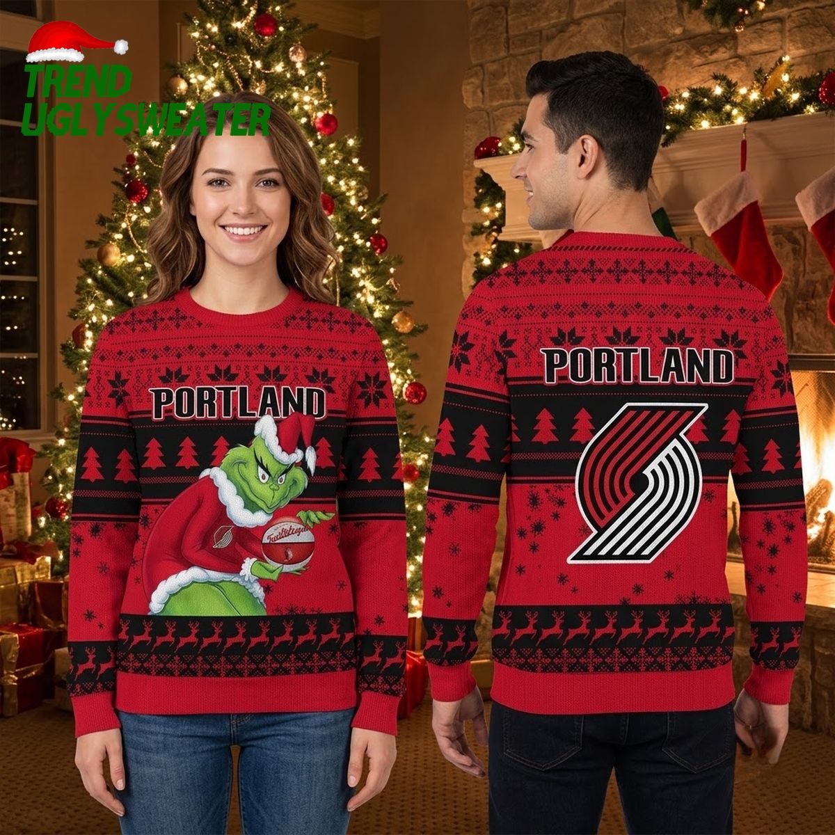 portland trail blazers grinch holding basketball ugly christmas sweater portland trail blazers grinch holding basketball ugly christmas sweater