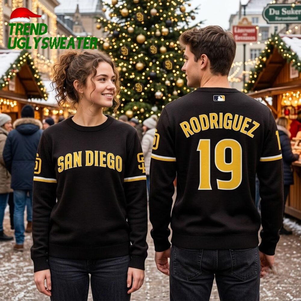 san diego padres custom name and number jersey ugly christmas sweater