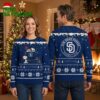 san diego padres snoopy christmas lights navy blue ugly christmas sweater