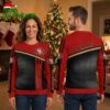San Francisco 49ers Black Mesh Panel Logo Ugly Christmas Sweater 2 san francisco 49ers black mesh panel logo ugly christmas sweater