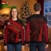 San Francisco 49ers Custom Name Honeycomb Pattern Ugly Christmas Sweater 1 san francisco 49ers custom name honeycomb pattern ugly christmas sweater