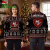 san francisco 49ers custom name snowflake pattern ugly christmas sweater